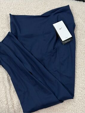 Nike One Navy Blue Leggings with Side Pocket size large